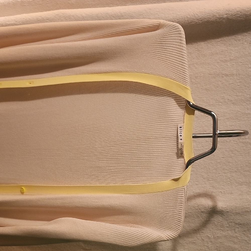 Alice + Olivia Cream Sweater with Yellow Accent